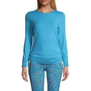 LANDSEND Women’s Plus Size SPF 50 Adjustable Rashguard Swim Tunic